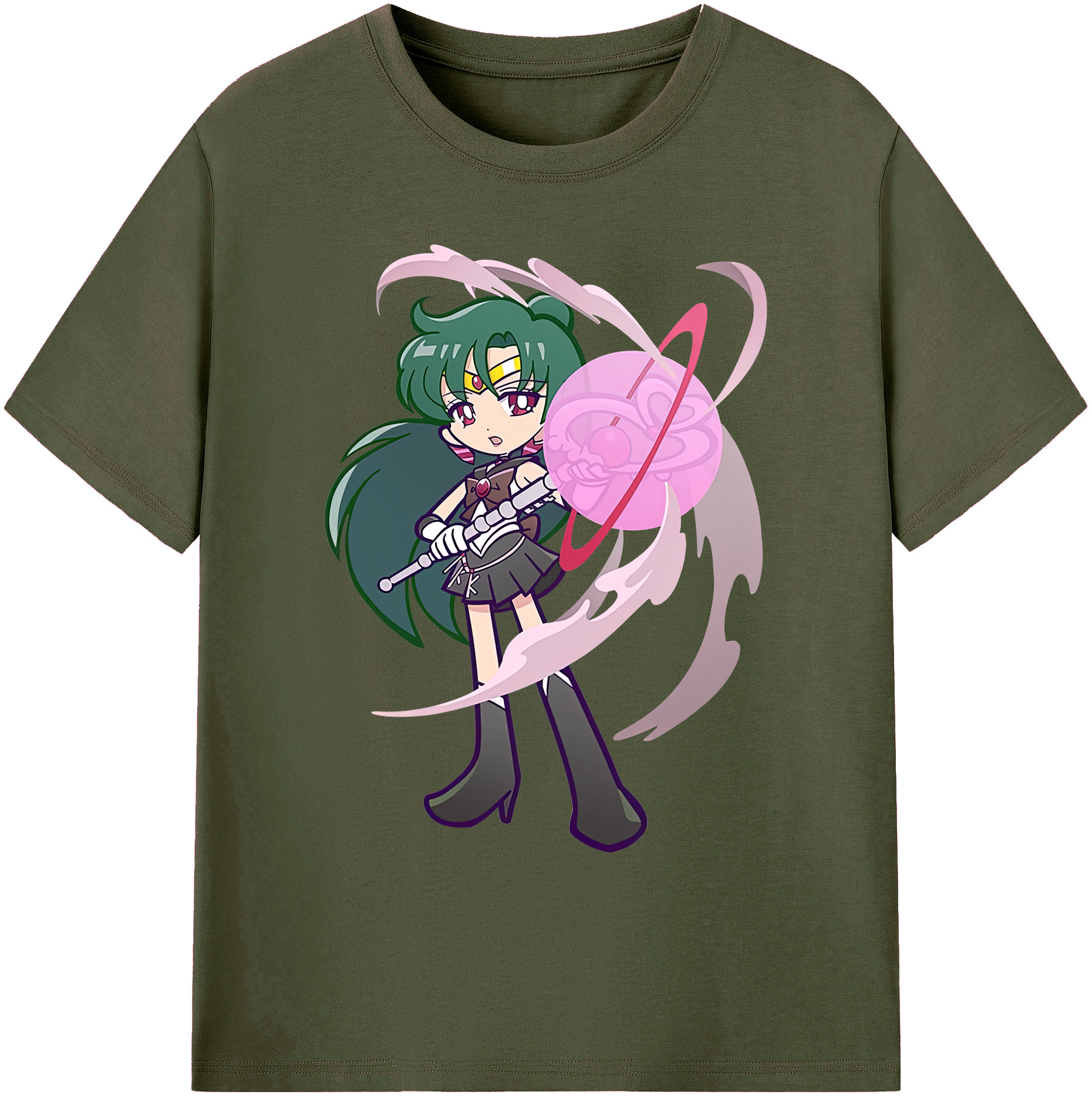 （画像用） 美少女戦士セーラームーン 冥王せつな Sailor Moon Meiou Setsuna 綿100％ メンズ半袖Tシャツ｜肌触りやわらか＆通気性
